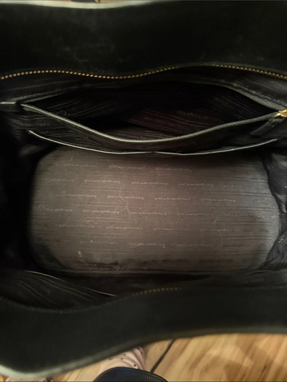 kate spade New York Black Leather Tote Bag with pouch